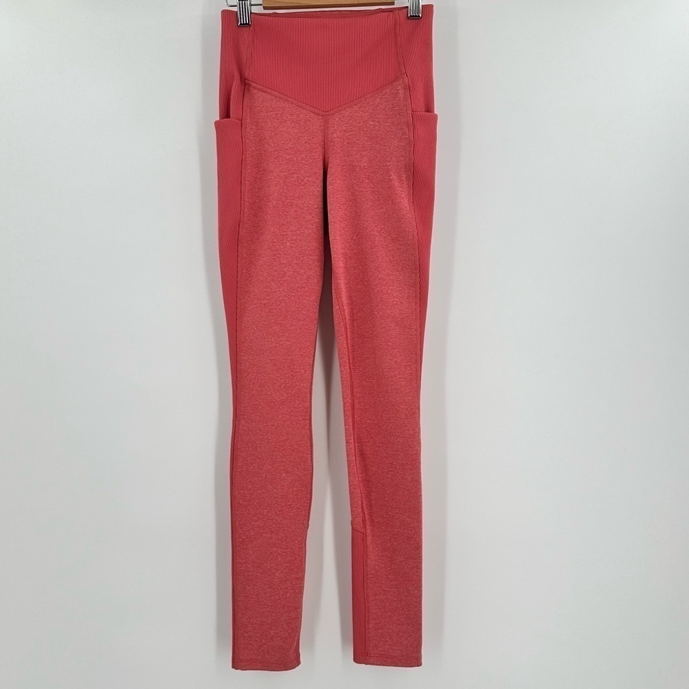 The North Face Dune Sky Slate Rose Heather Tights UPF 40+ Fitted Ribbed Size S